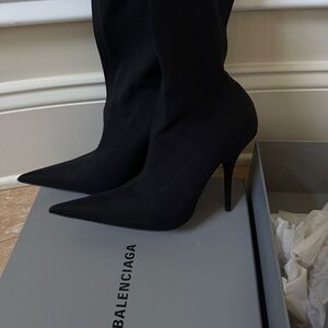Black Balenciaga knife boots!